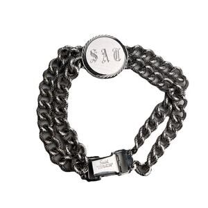 Vintage Speidel Women's Bracelet Double Chain Silver Tone Box Clasp 6.5 in "SAT"